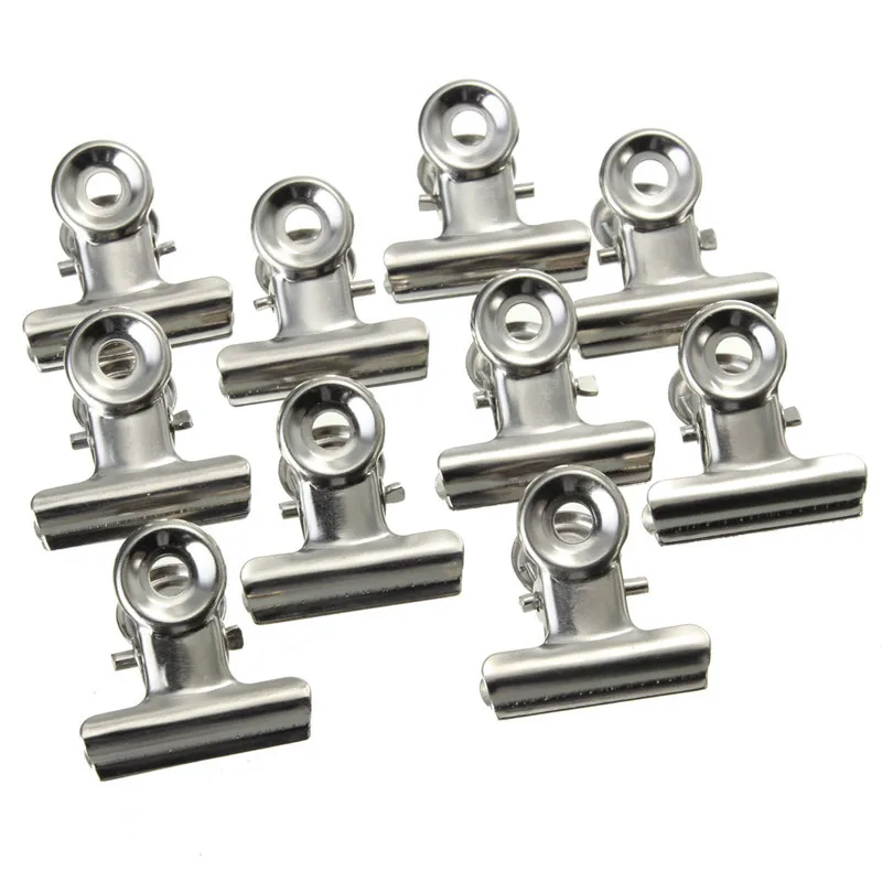 Binder Clip Assorted - Affordable 10 Pcs Silver Tone Metal