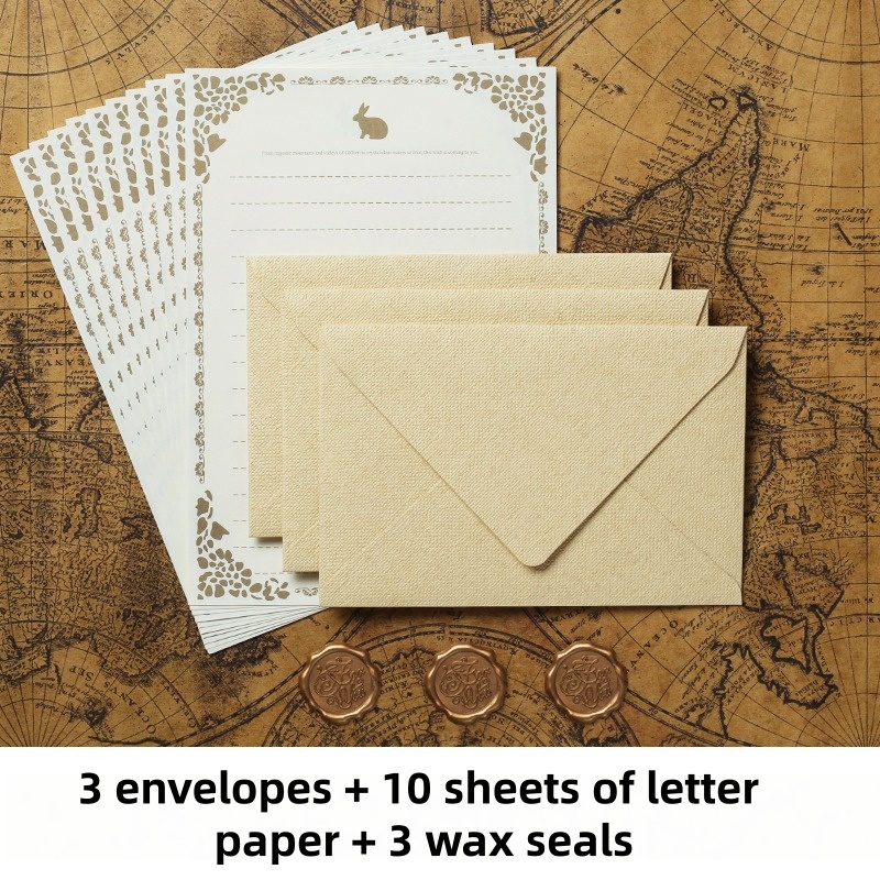 Letter Envelope Kraft - 16PCS Vintage Linen Envelopes Luxury Wedding