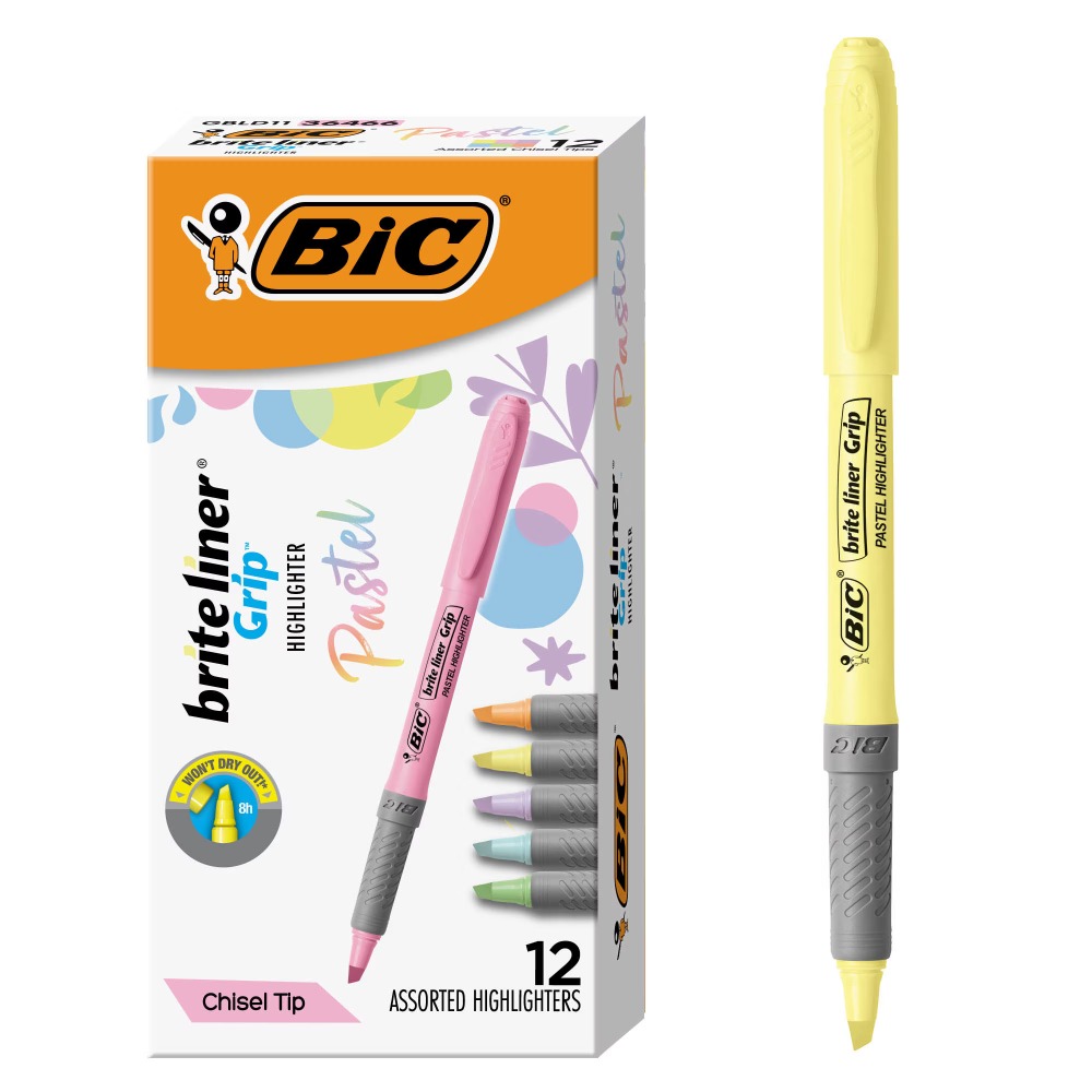 Supply Of Office Stationery - Grip Pastel Highlighters Assorted Colors Chisel