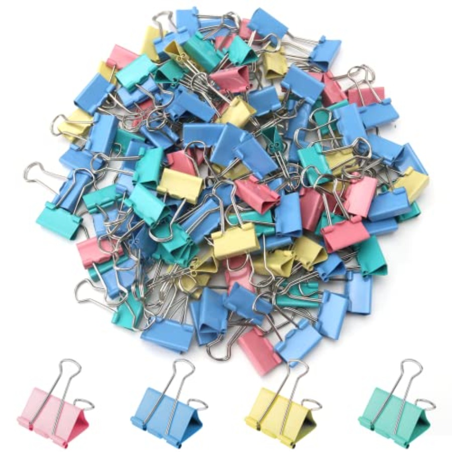 Binder Clip Assorted - 120 Pack Binder Clips 0.75 Inch,