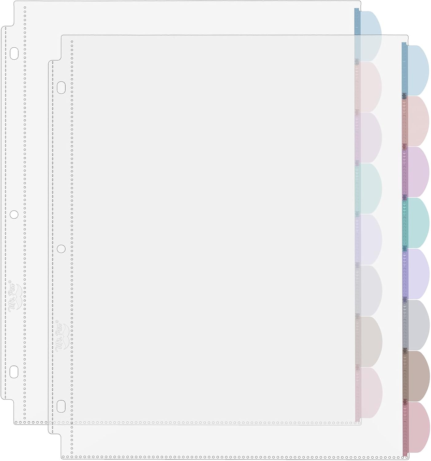 Index Tab Divider - A4 Clear Sheet Protectors with Tabs,
