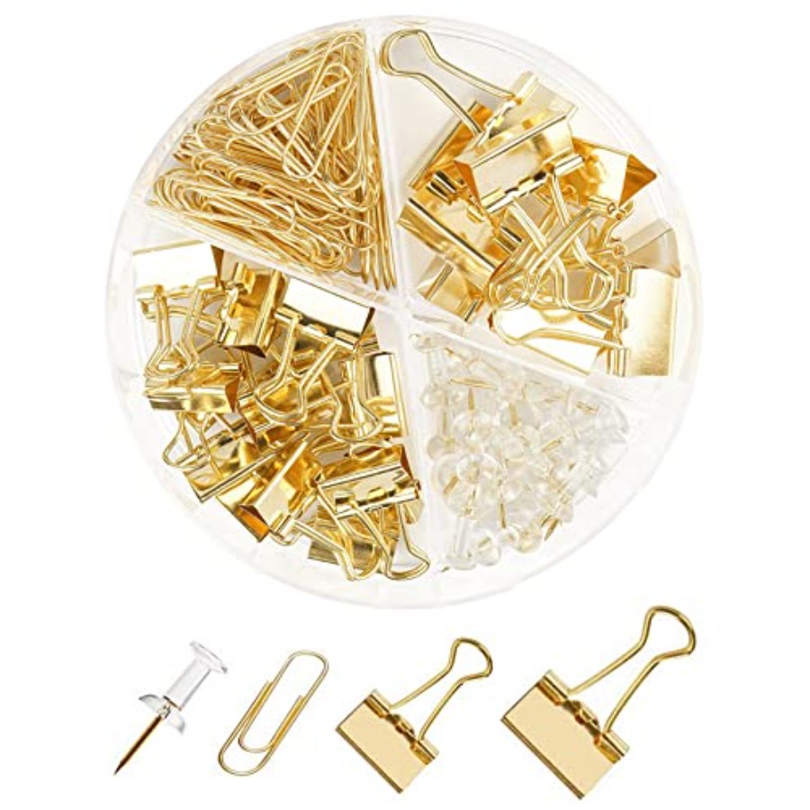 Binder Clip Assorted - Paper Binder and Clips Set, Metal