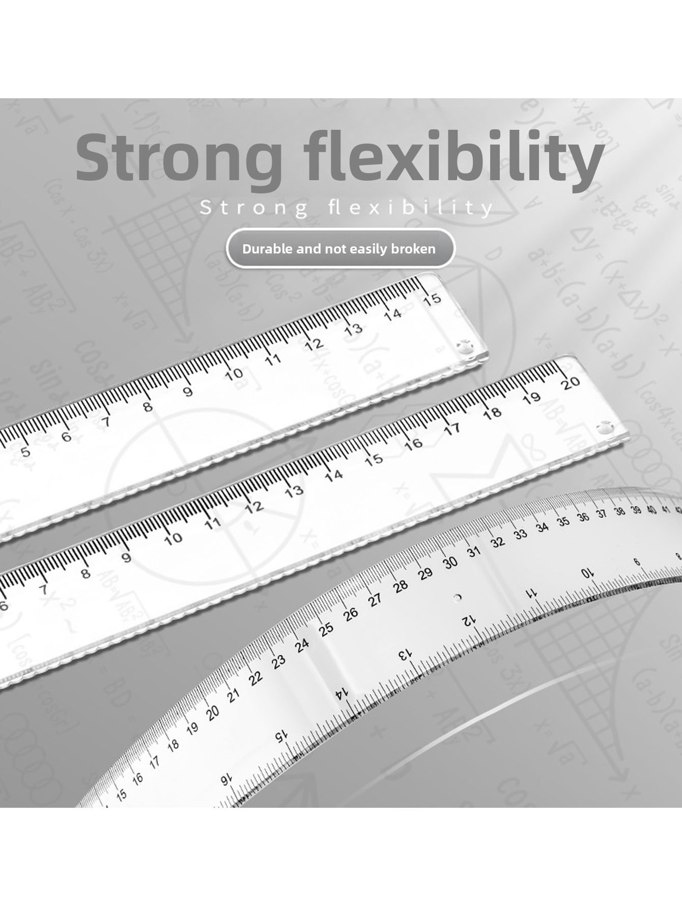 Ruler Set Transparent - Transparent plastic ruler geometry drawing tool,