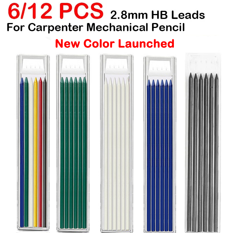 Mechanical Pencil Lead - 6/12 PCS For Woodworking Mechanical Pencil