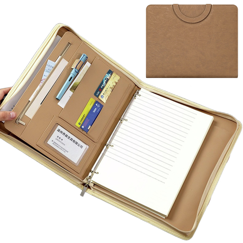 Binder Clip Assorted - Multifunctional A4 PU Leather Business Portfolio