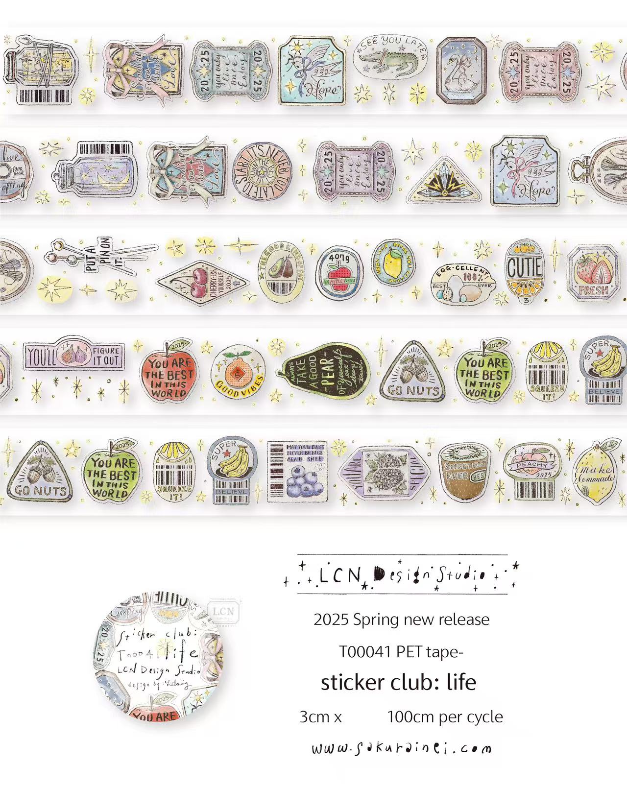 Washi Tape Set - 1 Loop LCN Vintage Sticker Club