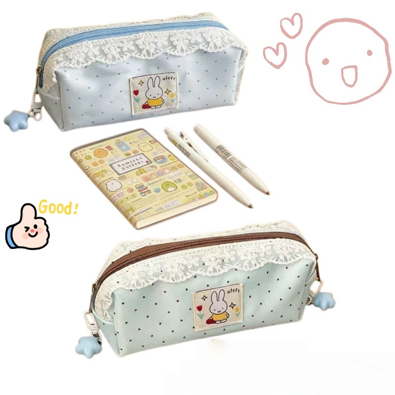 Pencil Case Large - Minimalist Miffy Polka Dot Pencil Case