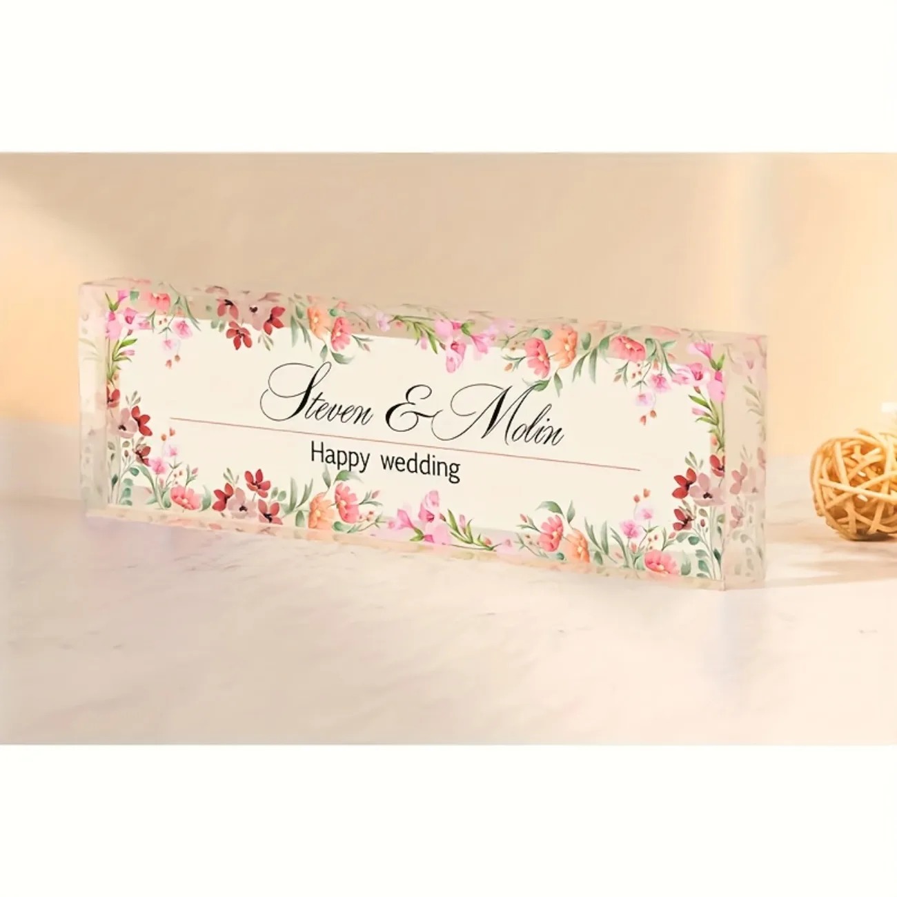 Desk Name Plate - Customizable 2D Acrylic Desk Name Plate,