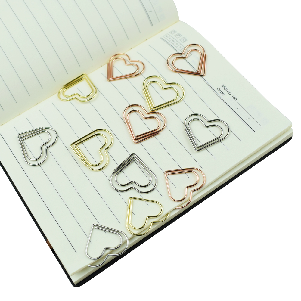 12-Piece Set Heart Paper Clips - Binder Clip Assorted 评论和价格