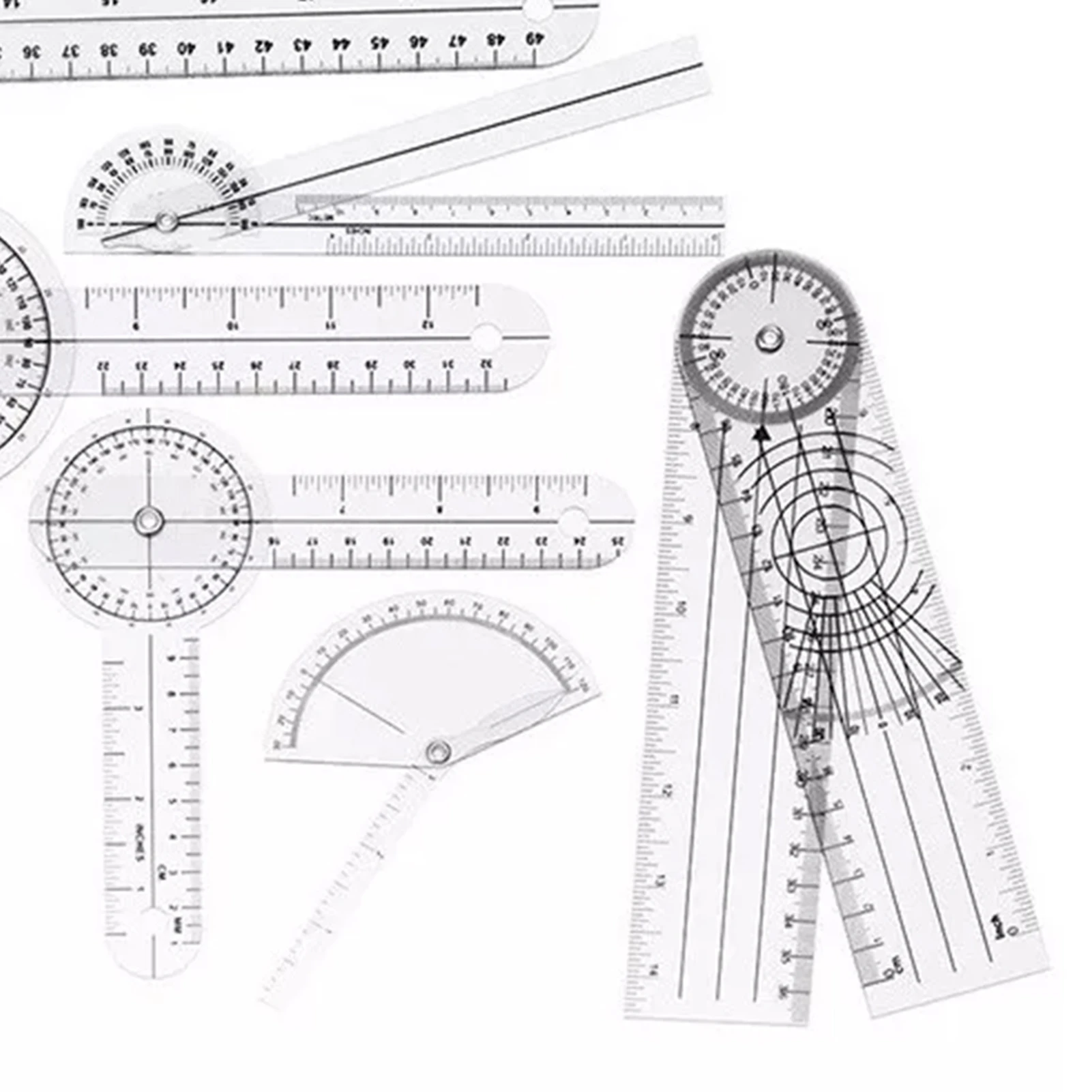6PCS Medical Goniometer Set PV - Ruler Set Transparent 评论和价格