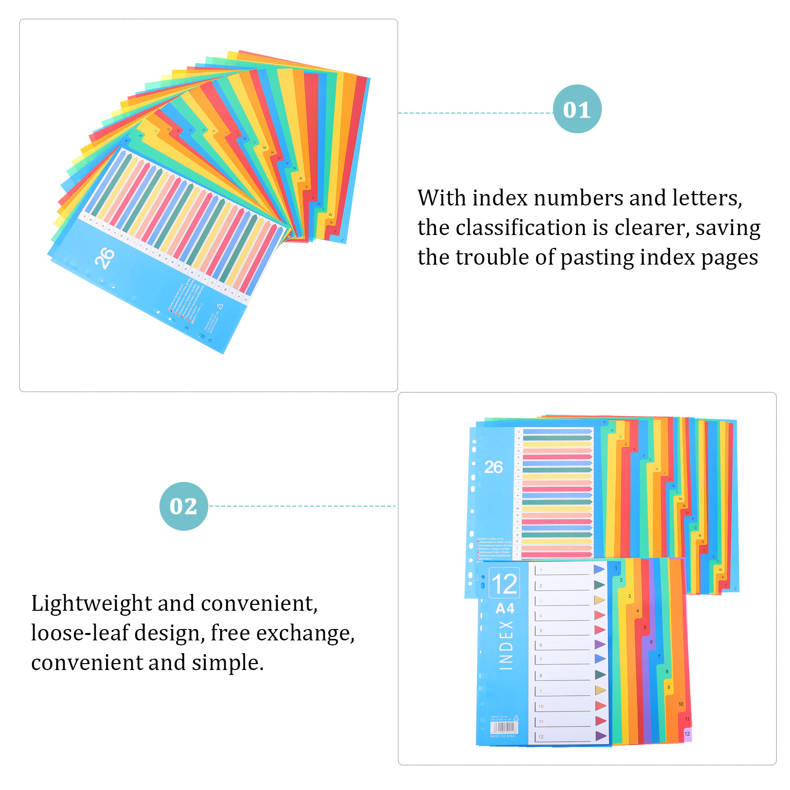 38pcs Loose-Leaf Tabs Dividers - Index Tab Divider 评论和价格