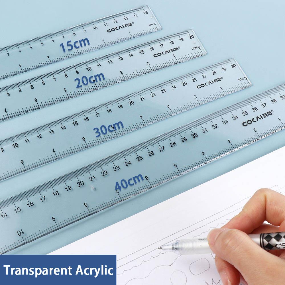 Desk Accessories 15cm 20cm 30c - Ruler Set Transparent 评论和价格
