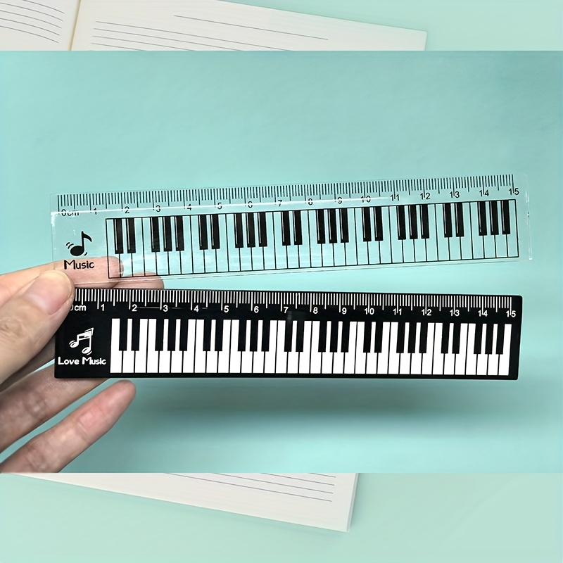 2Pcs/Set 15cm Piano Keyboard P - Ruler Set Transparent 评论和价格