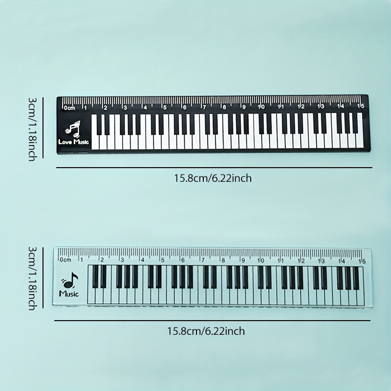 2Pcs/Set 15cm Piano Keyboard P - Ruler Set Transparent 评论和价格