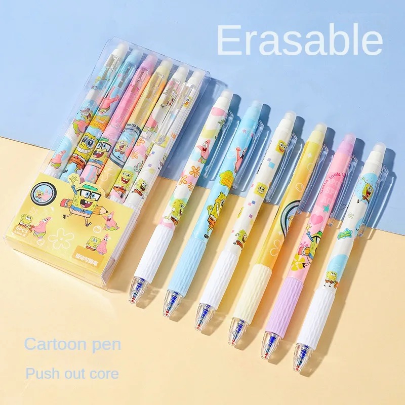6Pcs/Set SpongeBob Kawaii Eras - Gel Ink Pen Set 评论和价格