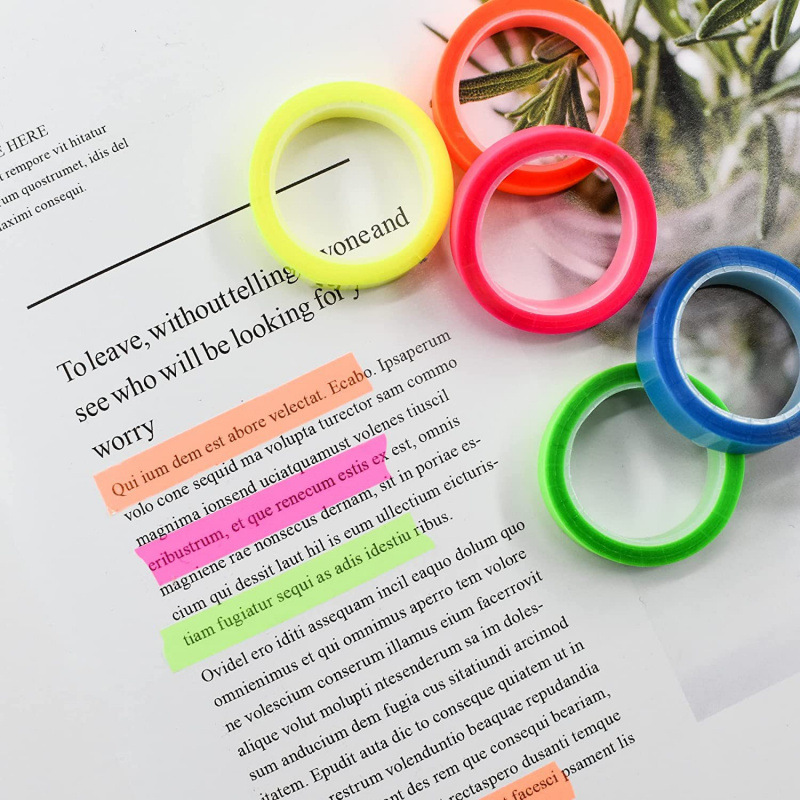 5Rolls Transparent Fluorescent - Index Tab Divider 评论和价格