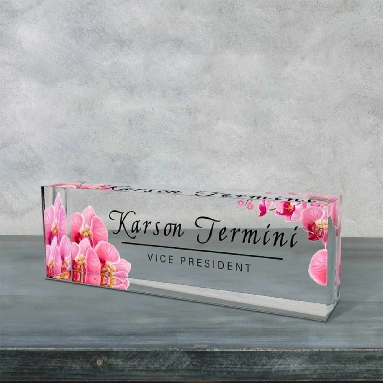 [2D Flat] Personalized Orchid  - Desk Name Plate 评论和价格