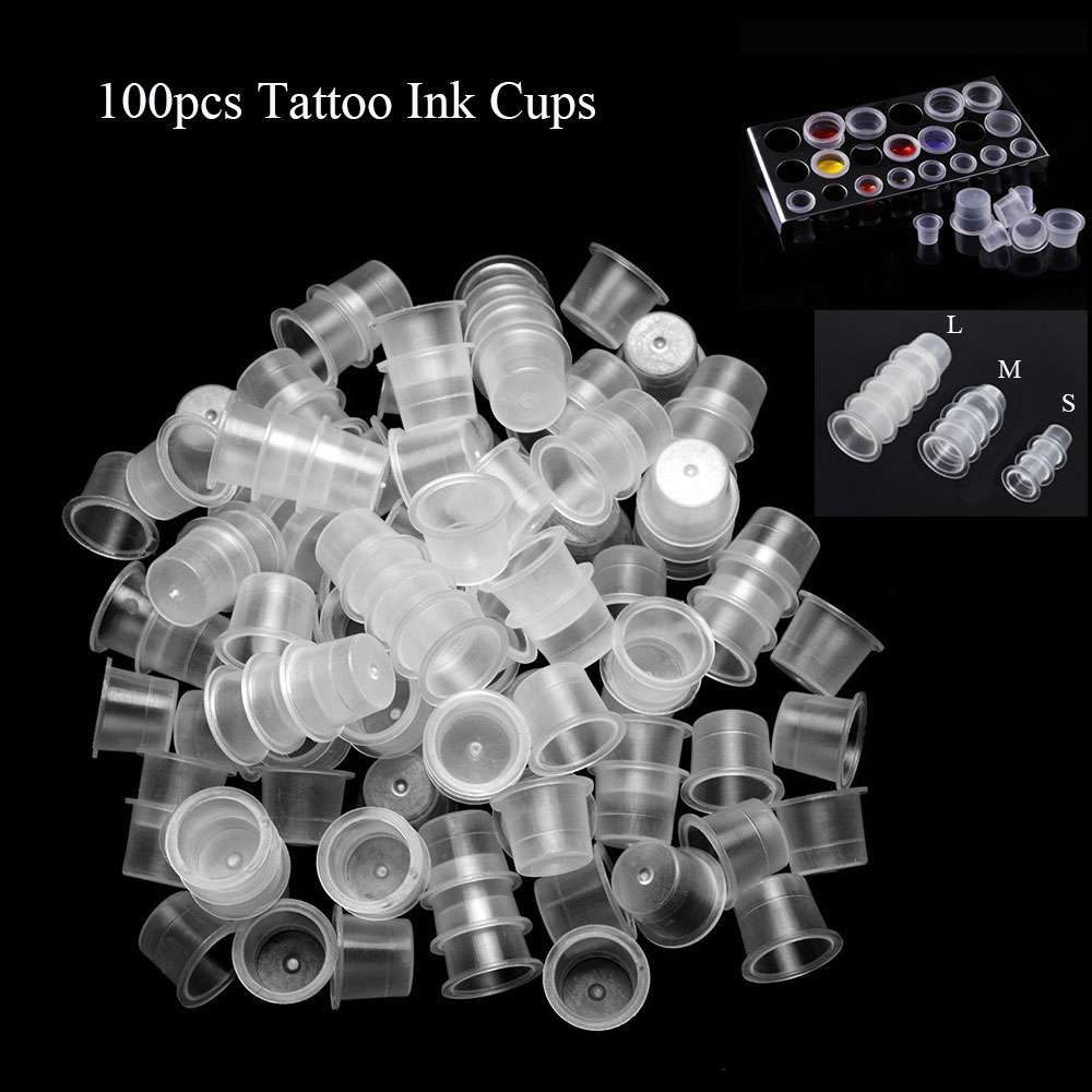 100pcs Transparent Tattoo Pigm - Calligraphy Ink Bottle 评论和价格