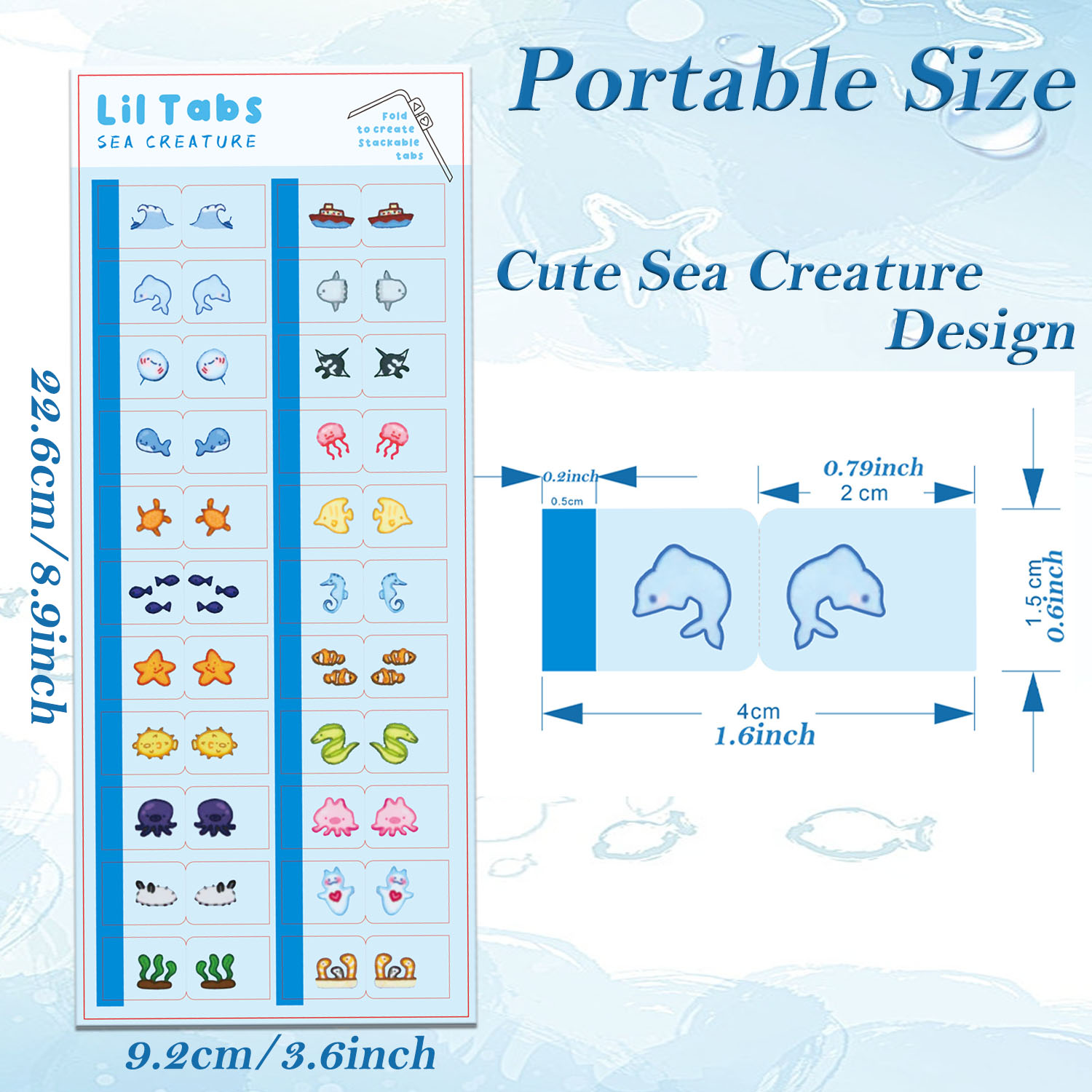 Sea Creature Lil Tab Stickers  - Index Tab Divider 评论和价格