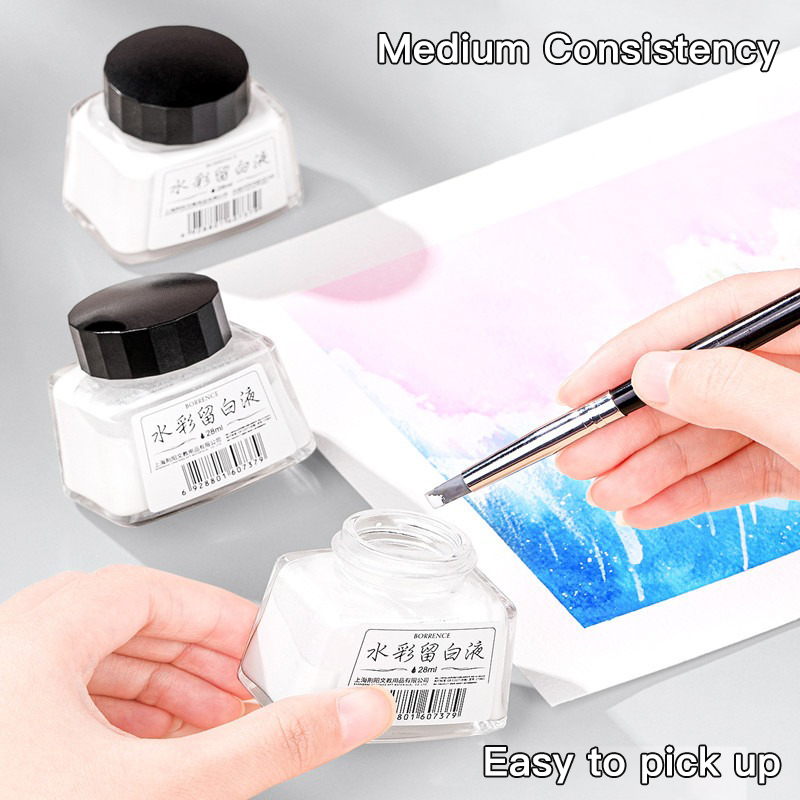 Borrence 28ml Watercolor Maski - Correction Fluid White 评论和价格