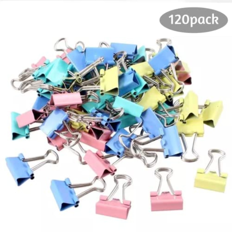 120 Pack Binder Clips 0.75 Inc - Binder Clip Assorted 评论和价格