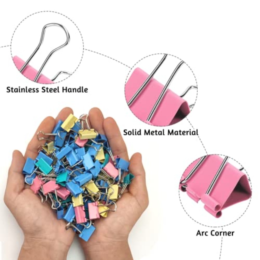 120 Pack Binder Clips 0.75 Inc - Binder Clip Assorted 评论和价格