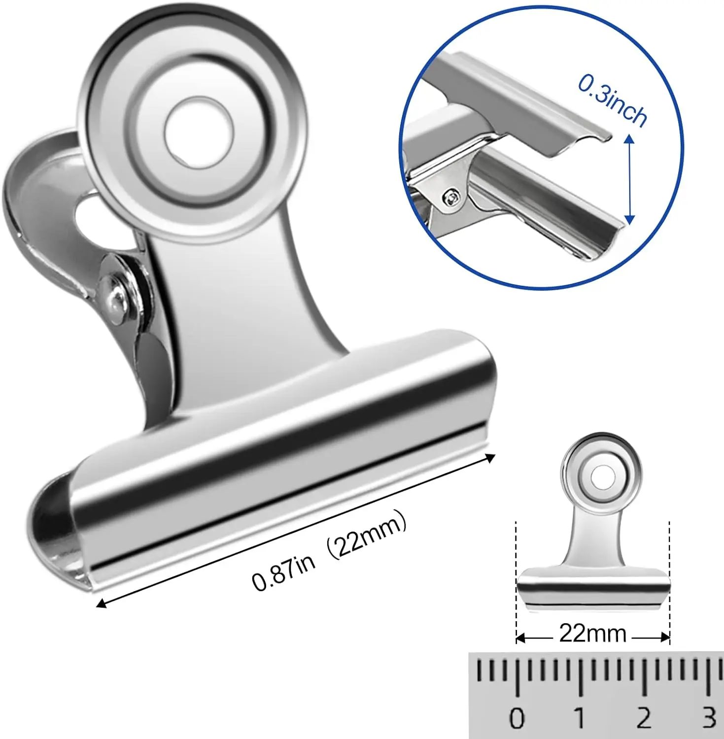 40/20PCS  Set Mini 21x23mm Met - Binder Clip Assorted 评论和价格