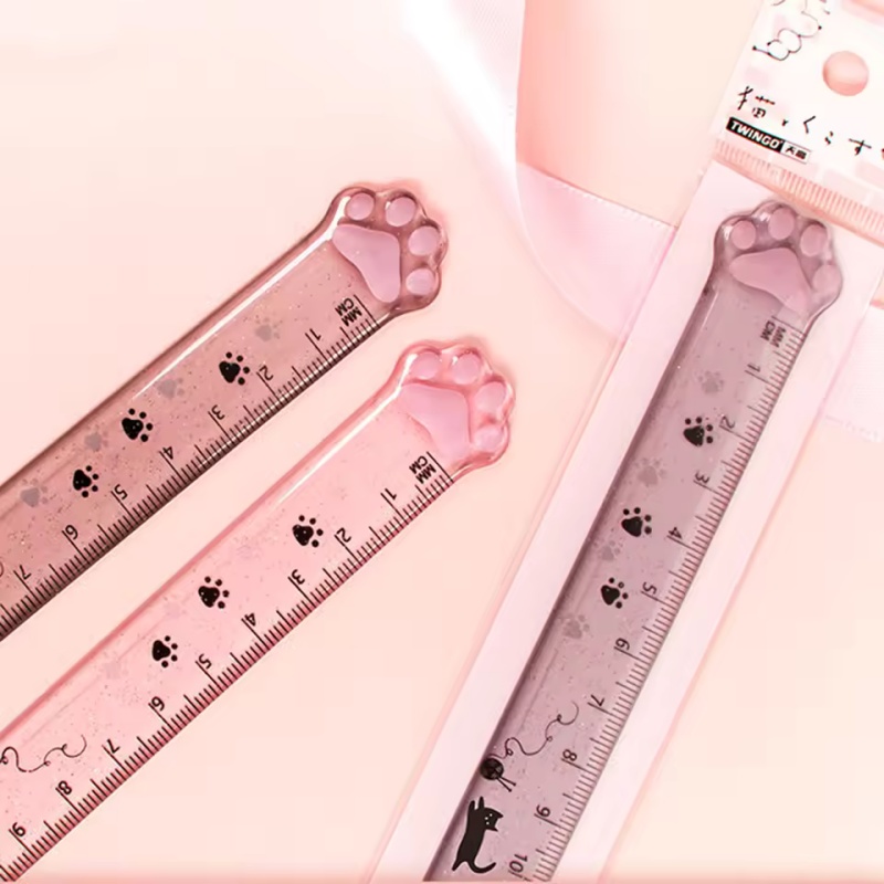 1Pcs Cat Paw Design Ruler Meas - Ruler Set Transparent 评论和价格