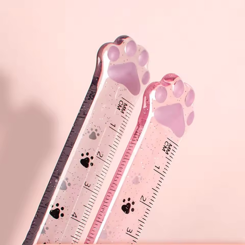 1Pcs Cat Paw Design Ruler Meas - Ruler Set Transparent 评论和价格