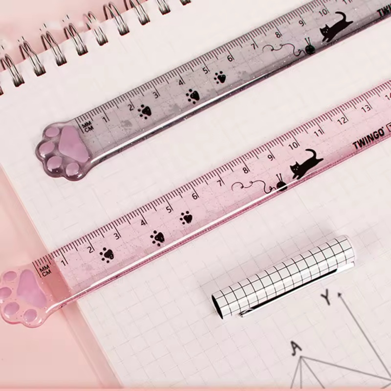 1Pcs Cat Paw Design Ruler Meas - Ruler Set Transparent 评论和价格