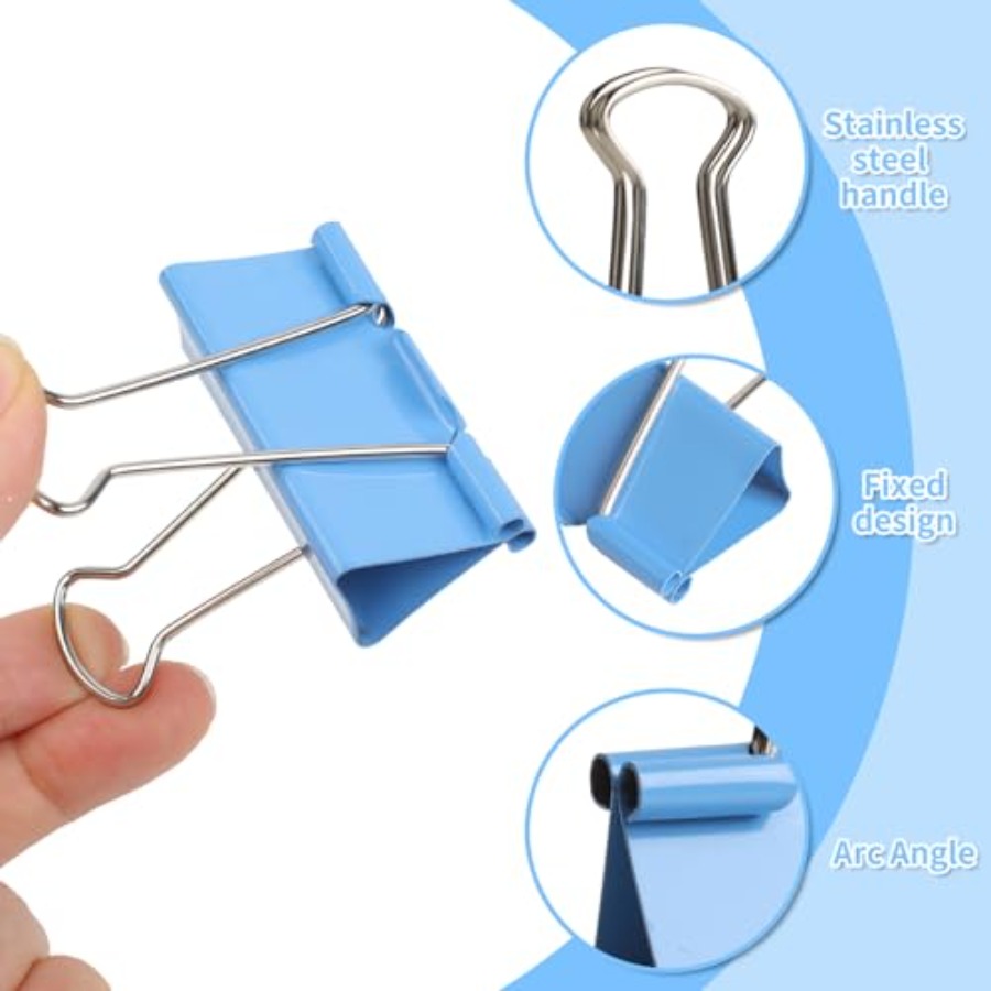 125Pcs Binder Clips Colored, B - Binder Clip Assorted 评论和价格