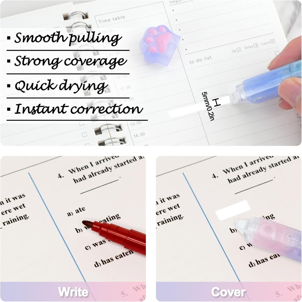 6 Pcs Correction Tape, 2 in 1  - Correction Tape Roller 评论和价格