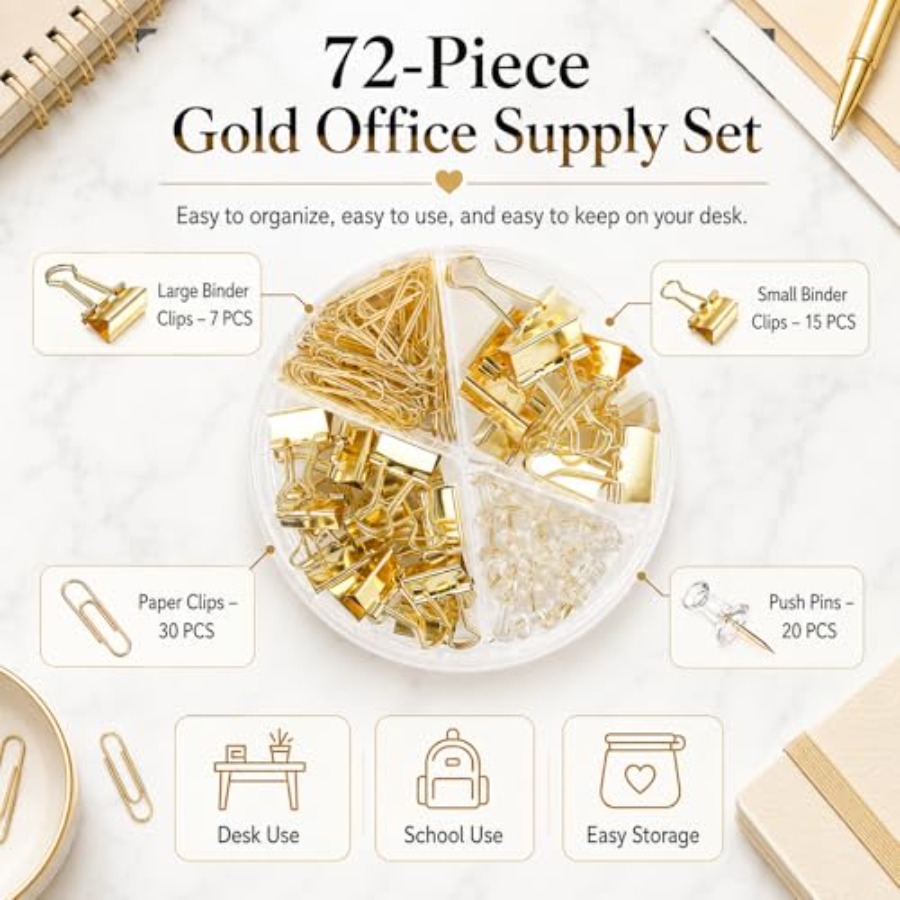 Paper Binder and Clips Set, Me - Binder Clip Assorted 评论和价格