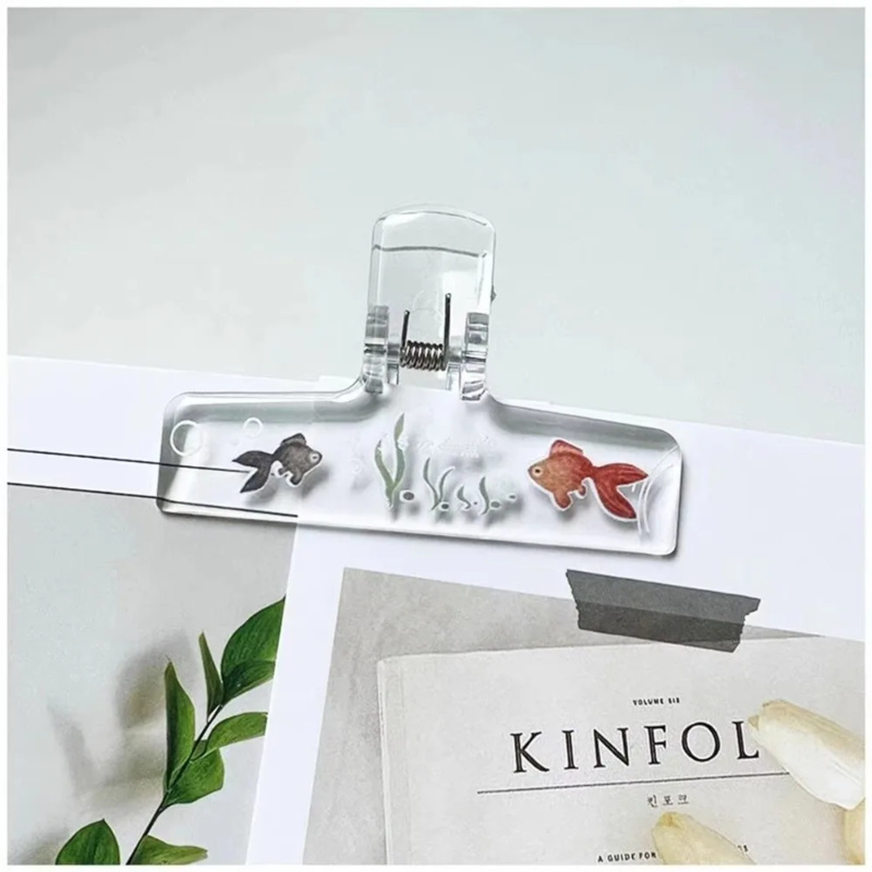 1PC Transparent Acrylic Goldfi - Binder Clip Assorted 评论和价格