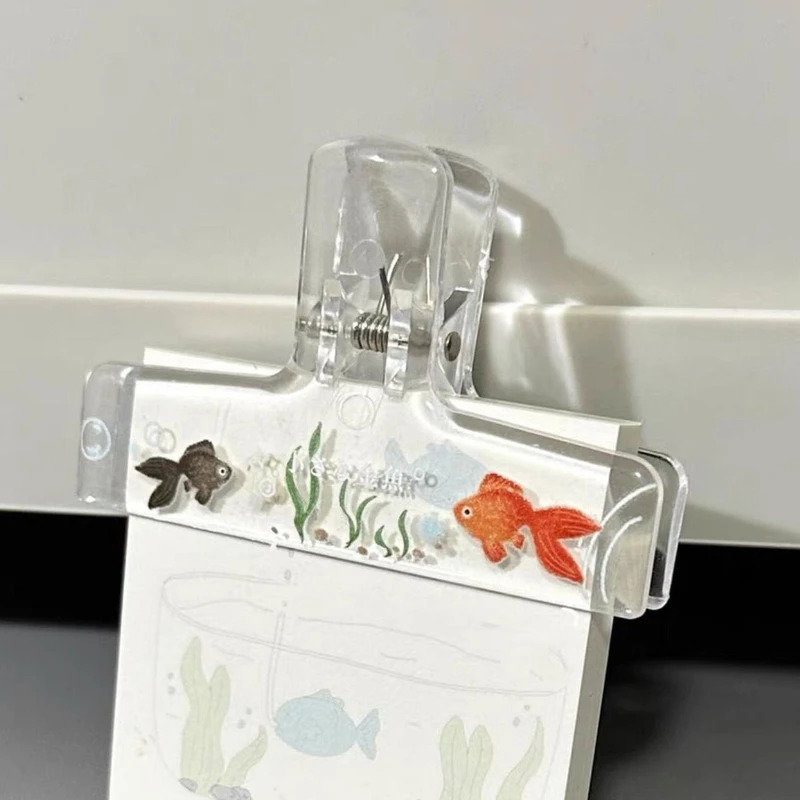 1PC Transparent Acrylic Goldfi - Binder Clip Assorted 评论和价格