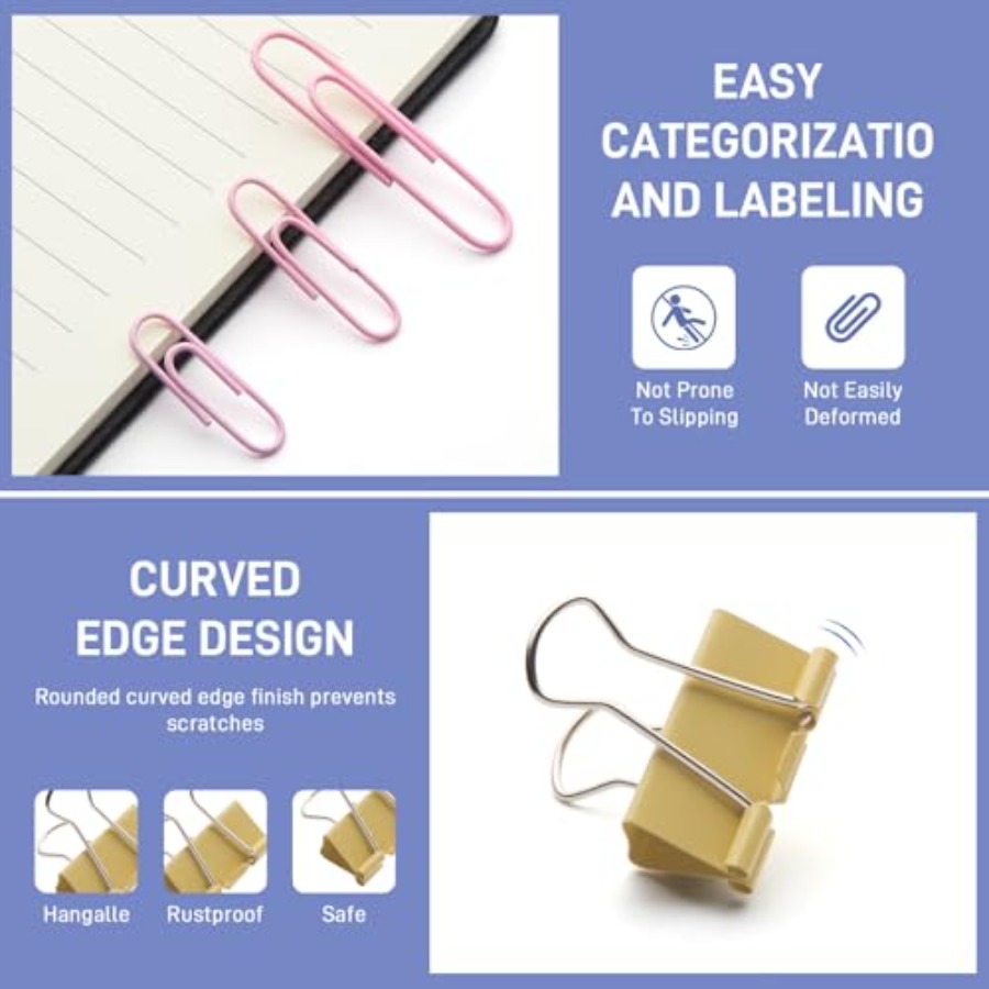 240PCS Colored Assorted Size P - Binder Clip Assorted 评论和价格