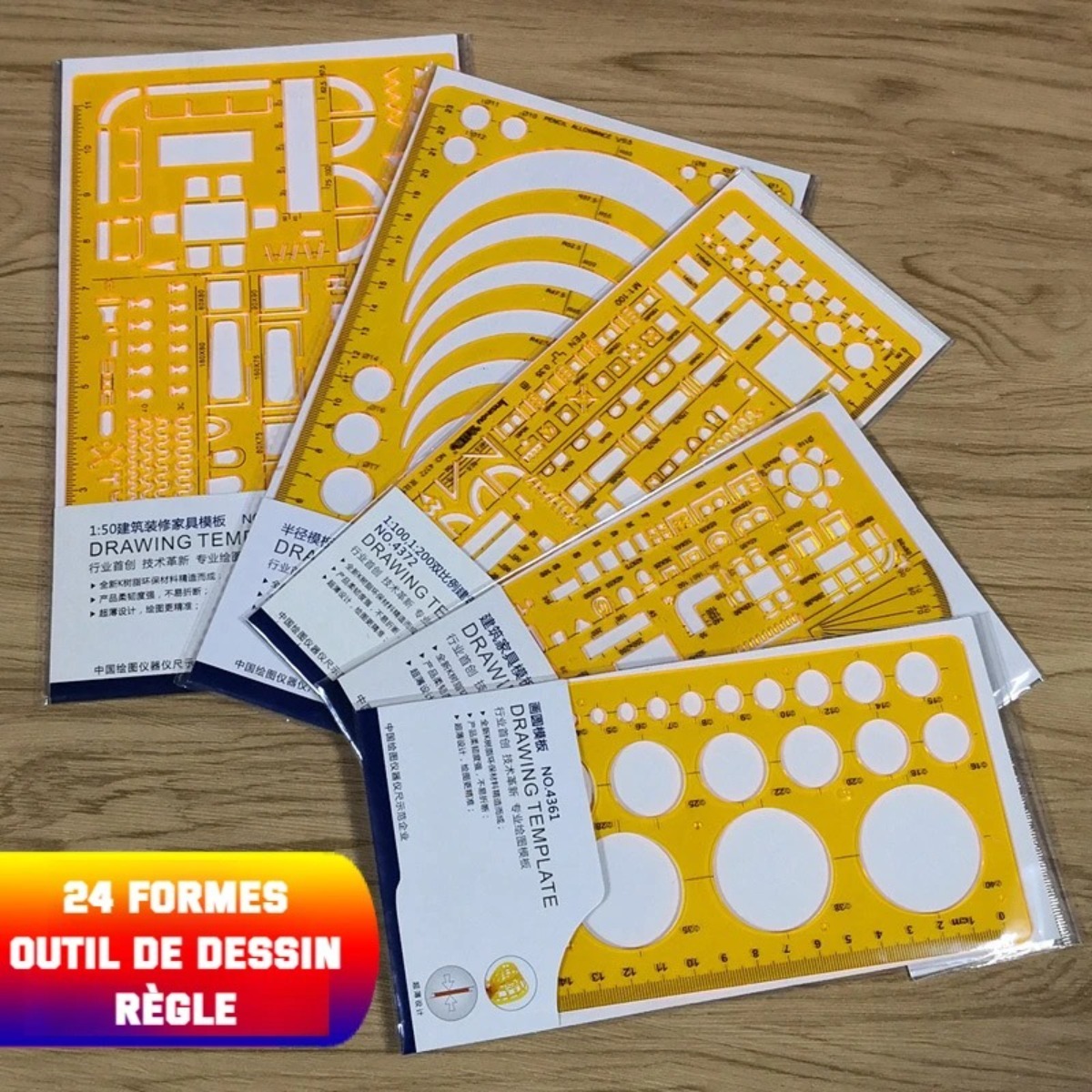 Geometric Drawing Template Set - Ruler Set Transparent 评论和价格