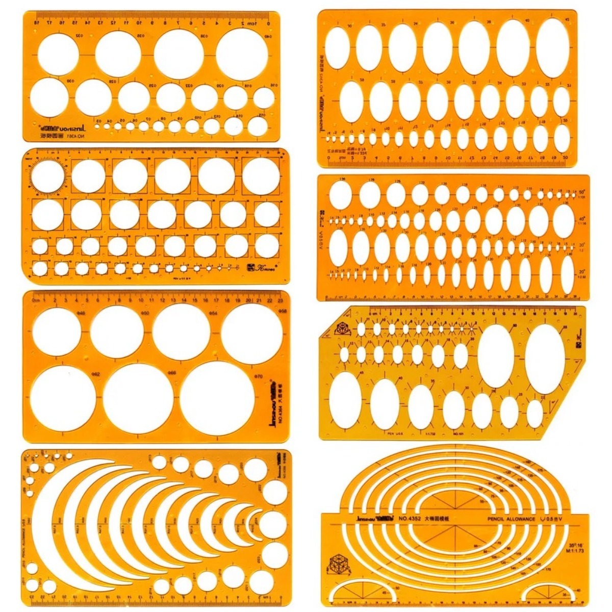 Geometric Drawing Template Set - Ruler Set Transparent 评论和价格