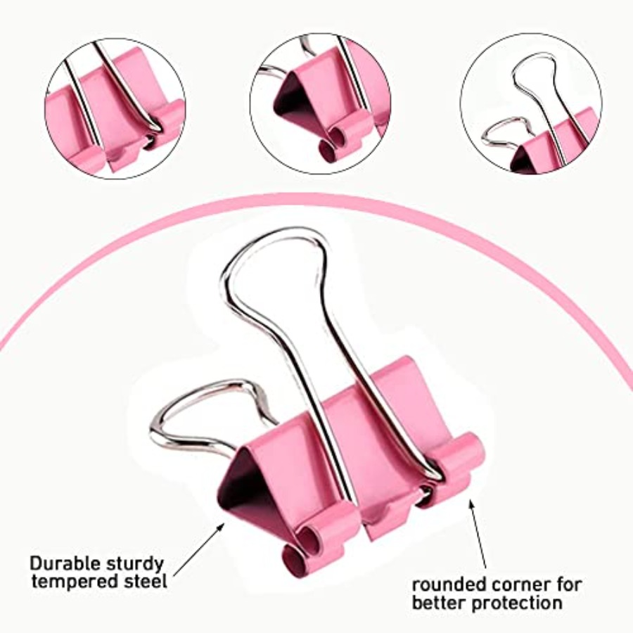 60pcs Colored Binder Clips Pap - Binder Clip Assorted 评论和价格