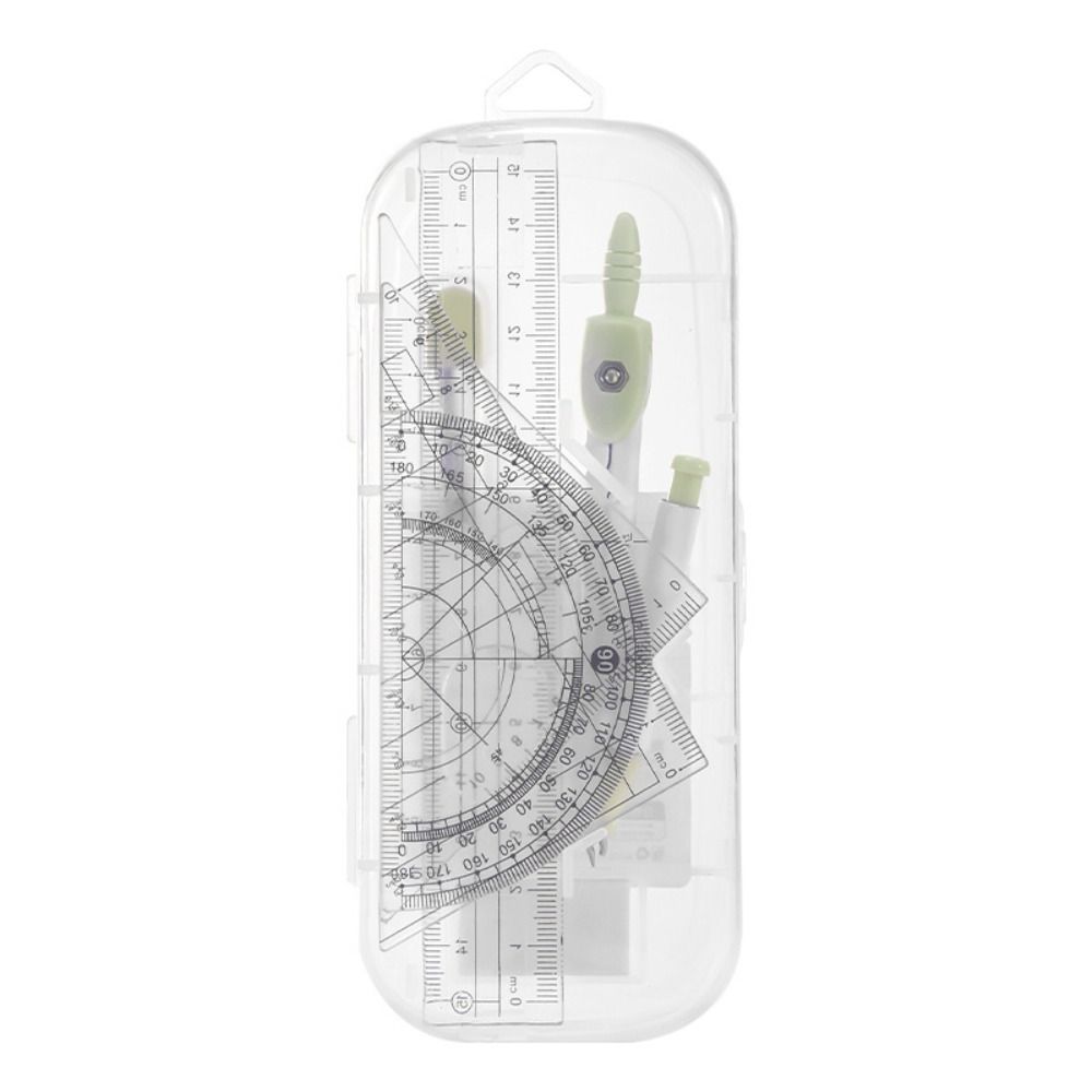 8PCS/Set Plastic Ruler Compass - Ruler Set Transparent 评论和价格