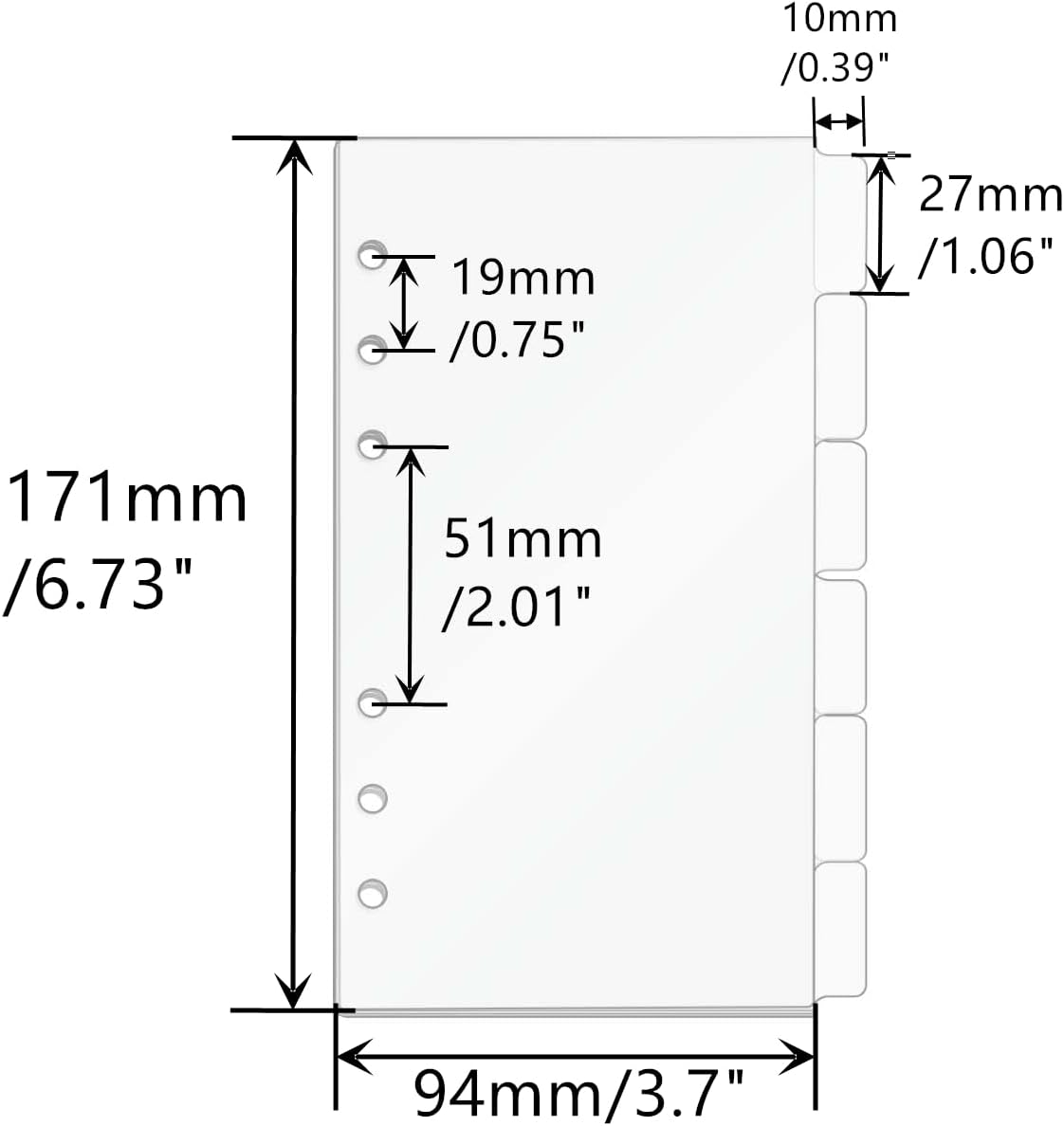 A5/A6/A7 Binder Dividers Plann - Index Tab Divider 评论和价格