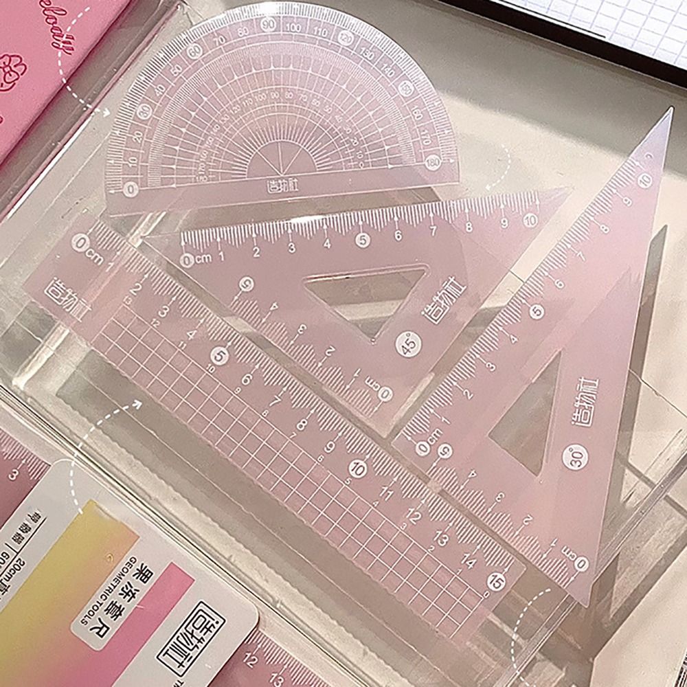 4PCS/Set Multifunctional 15/20 - Ruler Set Transparent 评论和价格