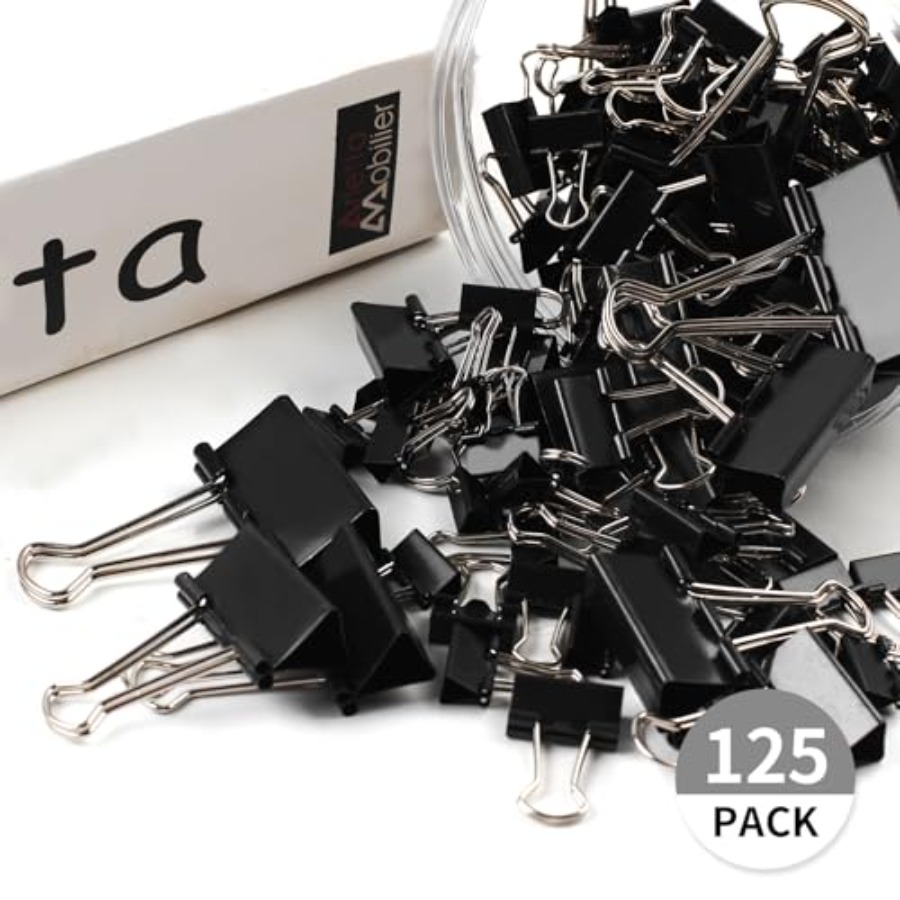 125Pcs Binder Clips Colored, B - Binder Clip Assorted 评论和价格