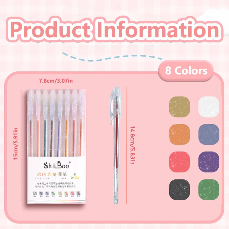 8-60 Colors Glitter Gel Pen Se - Gel Ink Pen Set 评论和价格