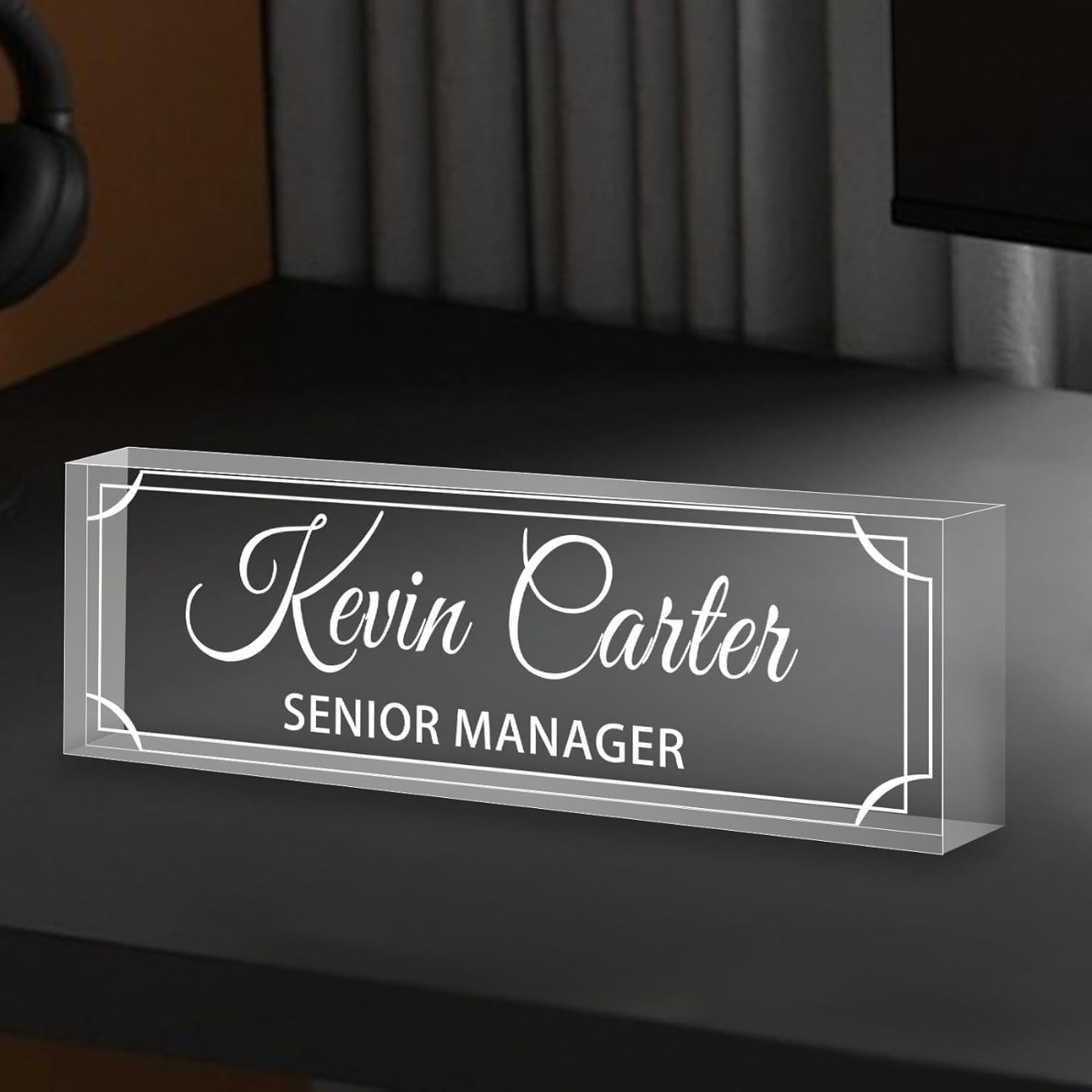 Personalized Acrylic Desk Name - Desk Name Plate 评论和价格