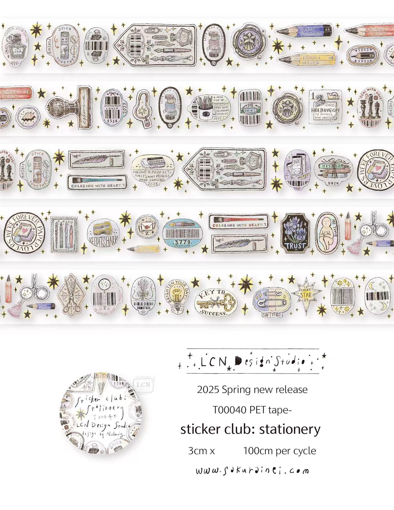 1 Loop LCN Vintage Sticker Clu - Washi Tape Set 评论和价格