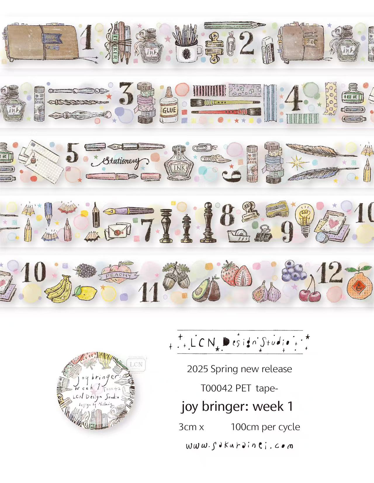 1 Loop LCN Vintage Sticker Clu - Washi Tape Set 评论和价格