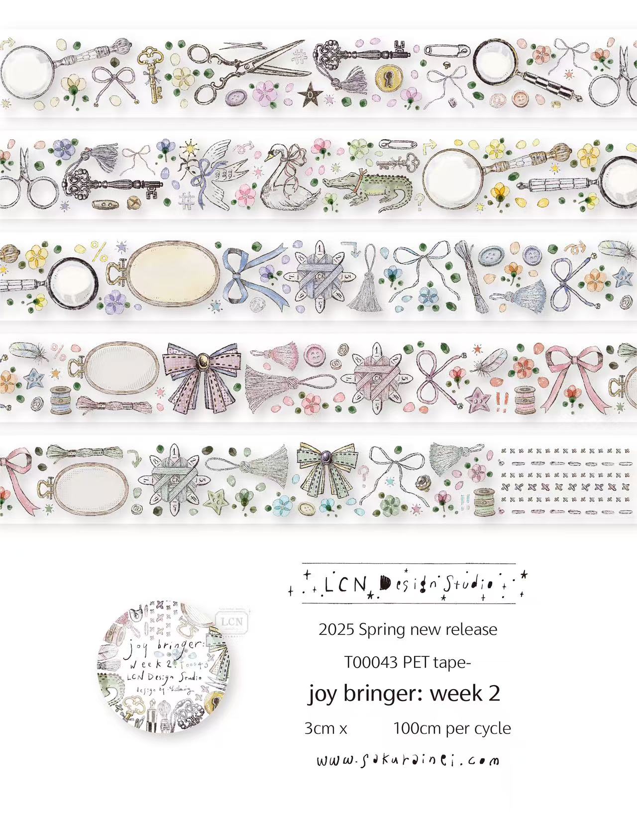 1 Loop LCN Vintage Sticker Clu - Washi Tape Set 评论和价格