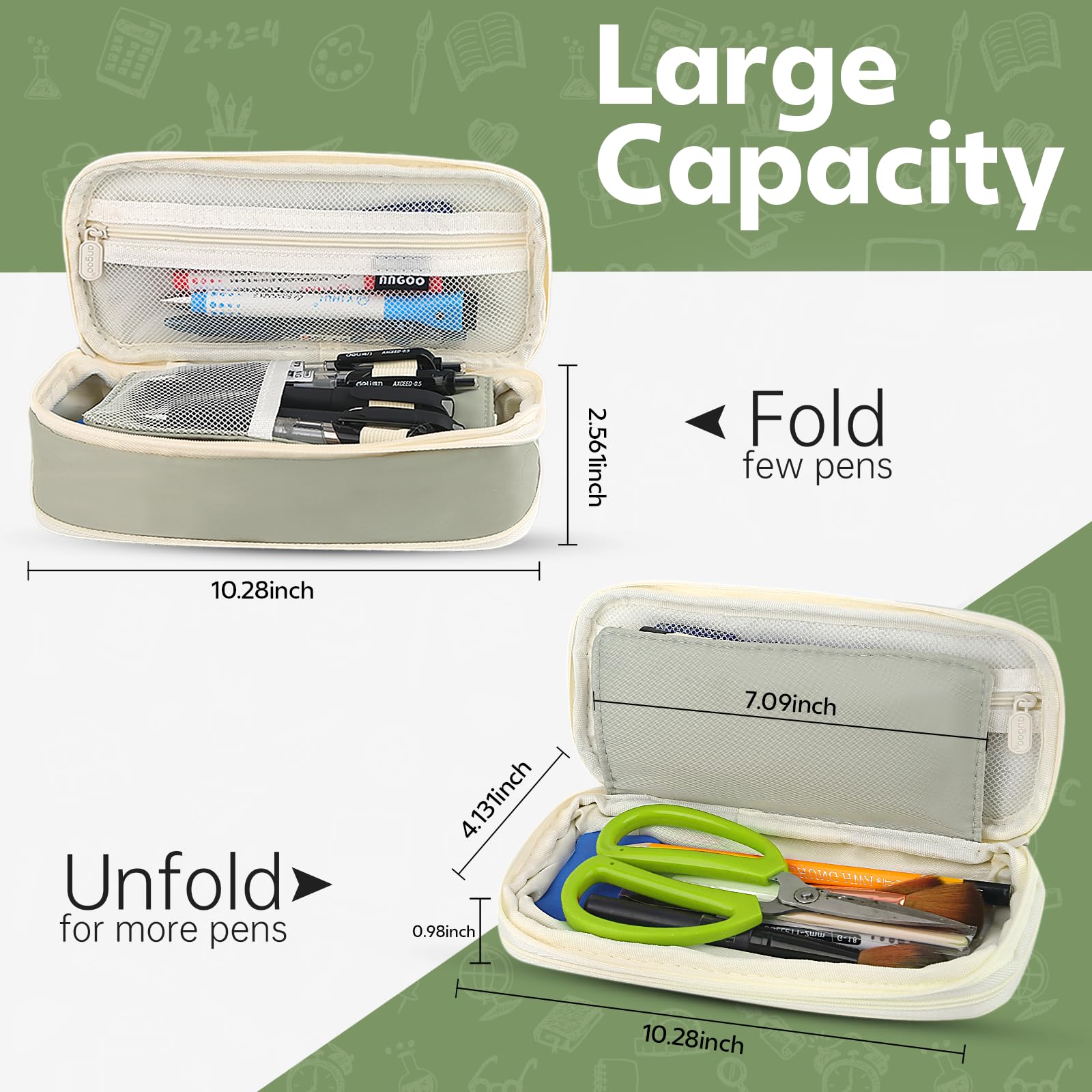 Large-capacity green pencil ca - Ideal Stationery & Office Supply 评论和价格