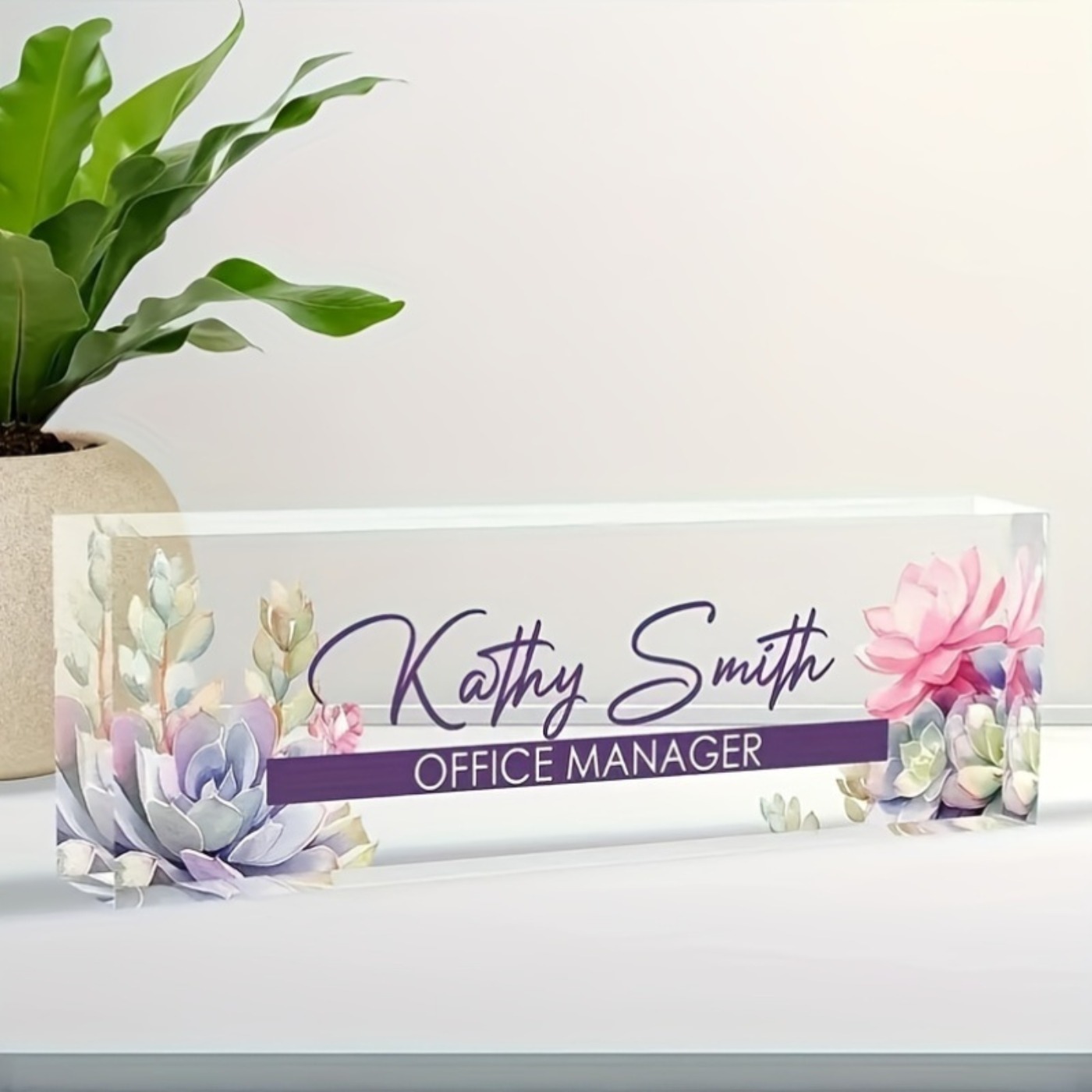 Custom 2D Acrylic Desk Name Pl - Desk Name Plate 评论和价格
